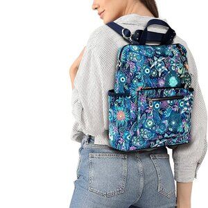 Sakroots womens Eco-twill Loyola Convertible Backpack, Royal Blue Seascape